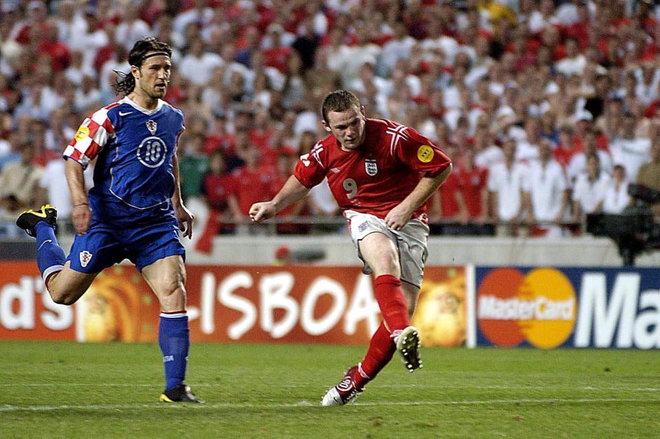  Rooney scores against Croatia as he announces himself on tournament football at Euro 2004