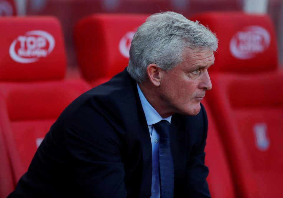 Stoke boss Mark Hughes saw his side bag a first-half double