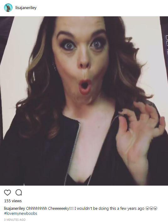  Lisa Riley teases her fans with a saucy video undoing her top