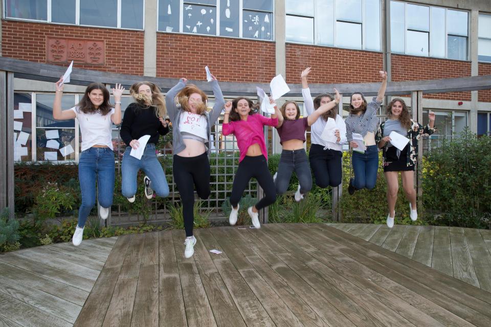  Pupils at Bromley High School celebrate their GCSE results