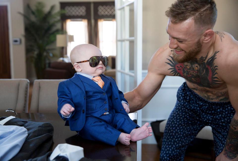  Conor McGregor had his baby son kitted out in a three-piece suit