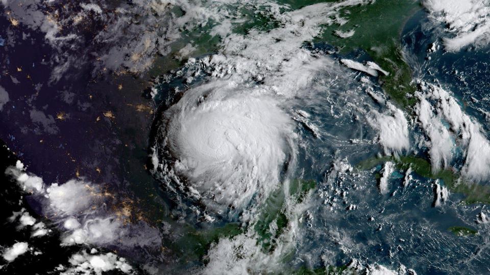  A satellite image showed the scale of Hurricane Harvey as it approached Texas