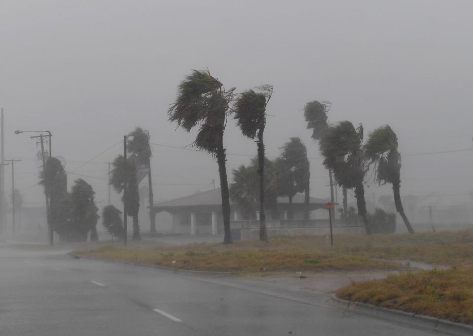  South east Texas was battered by high winds as Harvey made landfall on Friday night