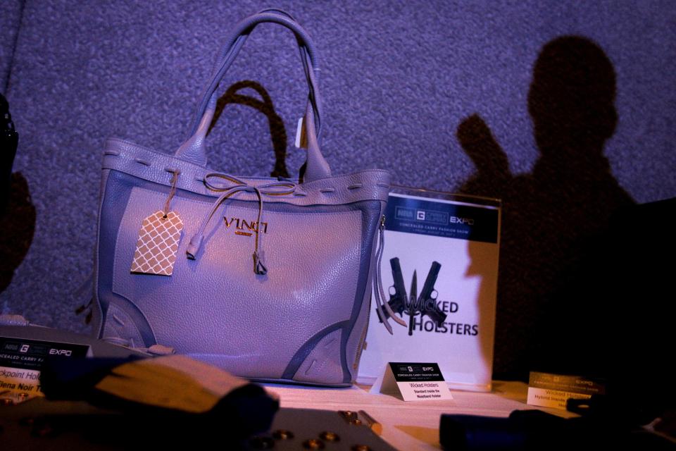  The specially made gun concealing handbags were being sold during the event