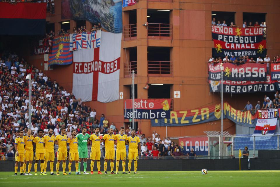 Juventus and Genoa players hold minute's silence for victims of Ischia earthquake