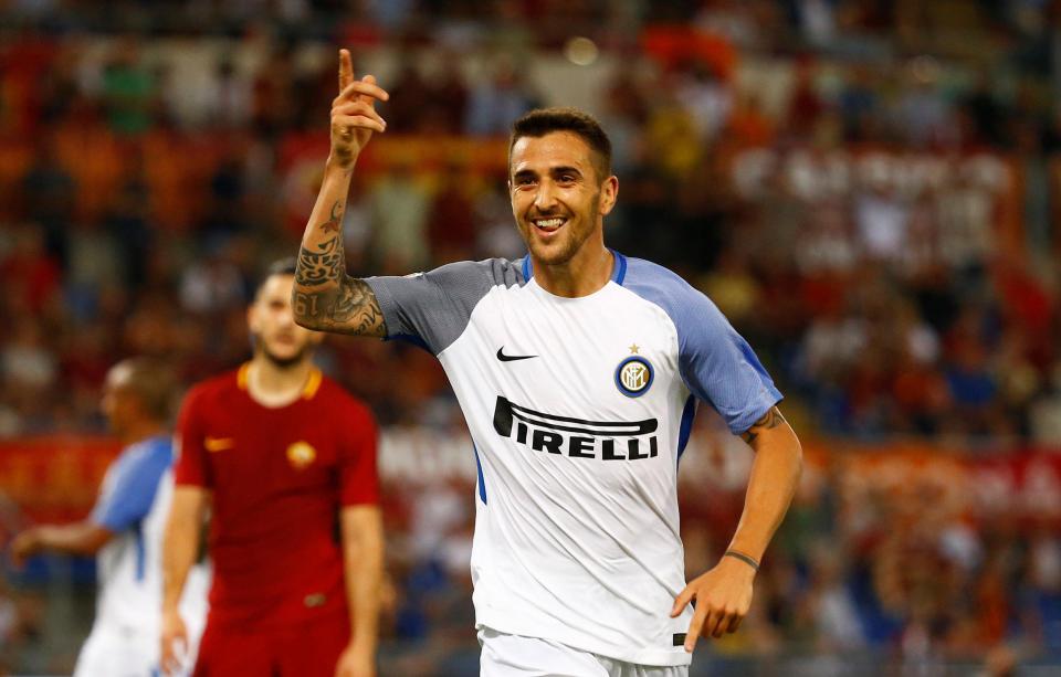  Matias Vecino celebrates goal which put icing on cake for Inter Milan