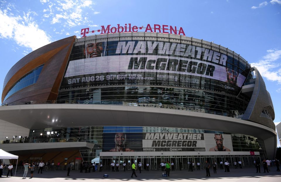  The T-Mobile Arena in Las Vegas hosted Mayweather v McGregor