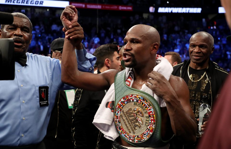 Floyd Mayweather beat Conor McGregor in the 10th round at T-Mobile Arena