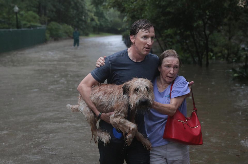  Residents were forced to flee their homes as 130 mile an hour winds made way for Biblical floods across large swathes of the Lone Star state