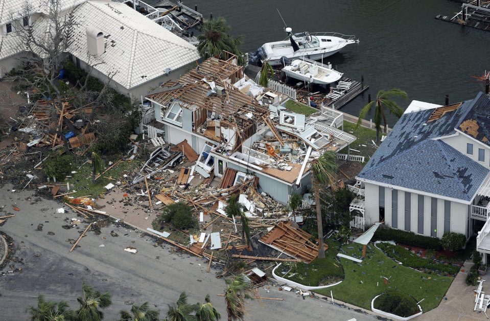 A storm-damaged home in the Key Allegro neighbourhood in Rockport