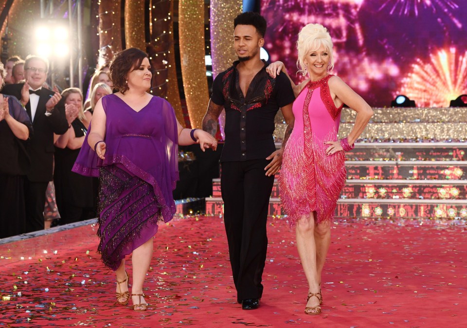 Susan Calman, Aston Merrygold and Debbie McGee danced on together