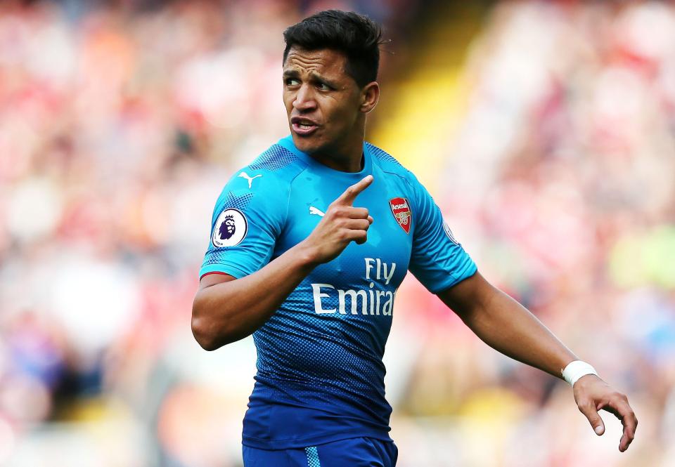 Alexis Sanchez played for Arsenal in their dire 4-0 loss to Liverpool over the weekend