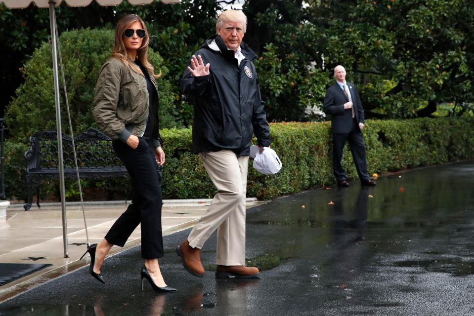 Donald Trump and Melania on their way to Texas to assess federal government's response to the flooding