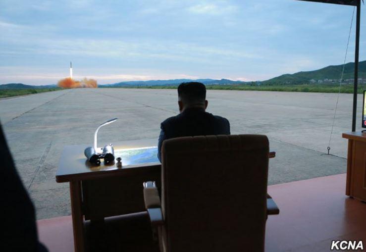  Kim appeared to watch on as the latest rocket was launched