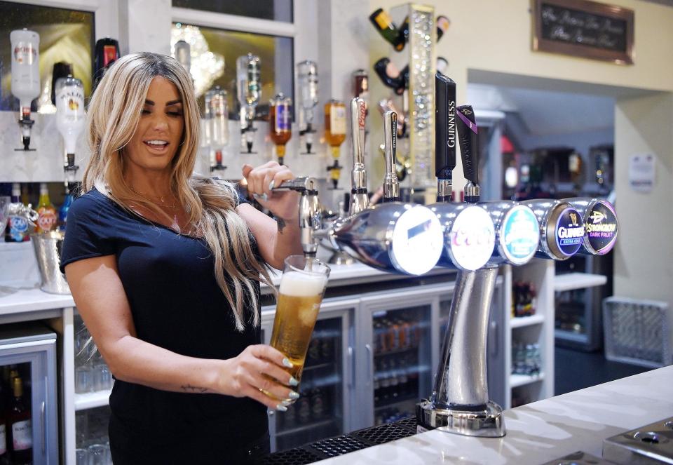  The former glamour model seemed to be a natural barmaid