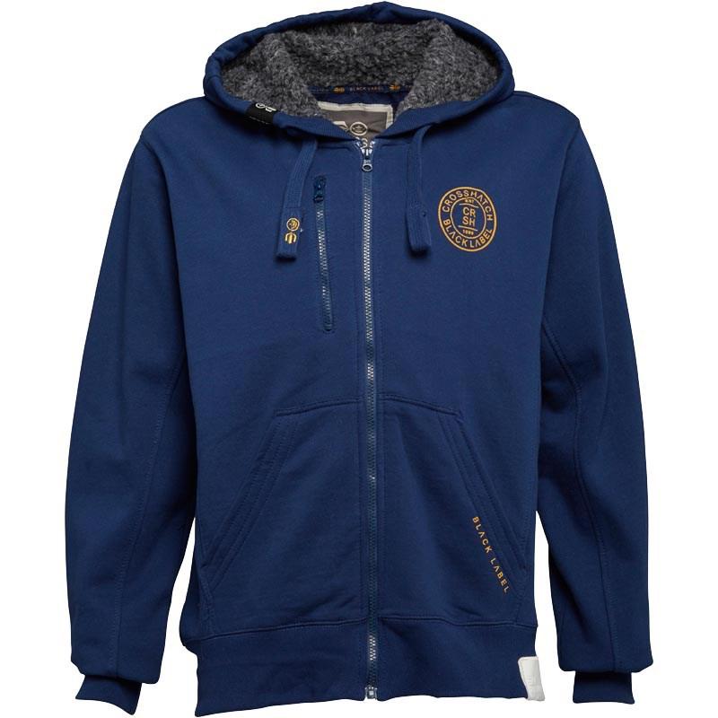 Crosshatch Men’s Grabble Borg Line Zip Thru Hoody Estate Blue is now £11.99