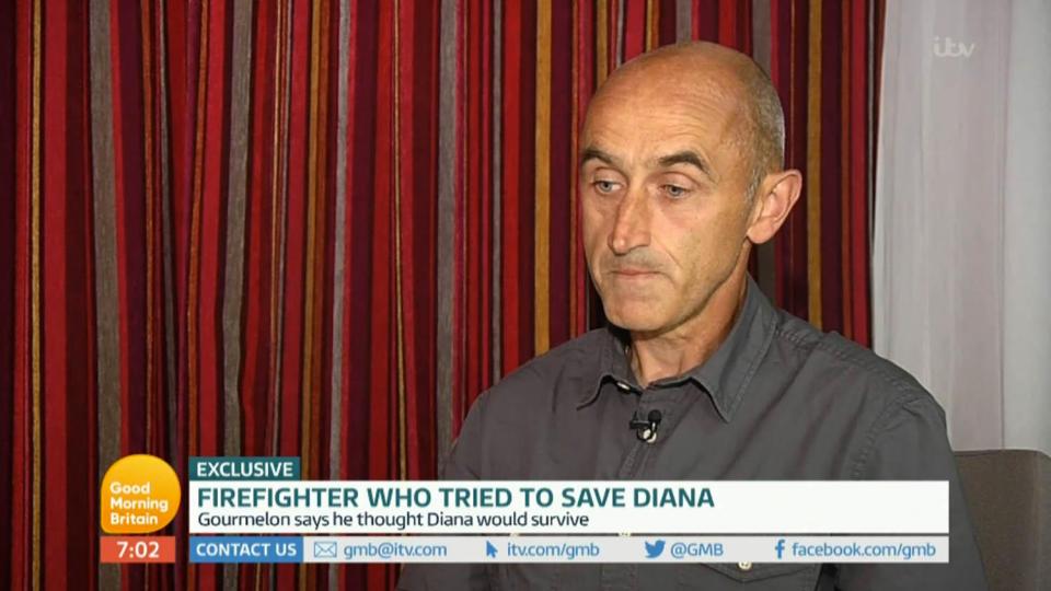  Xavier Gourmelon spoke to GMB in Brittany, France about how he heard Diana say her final words