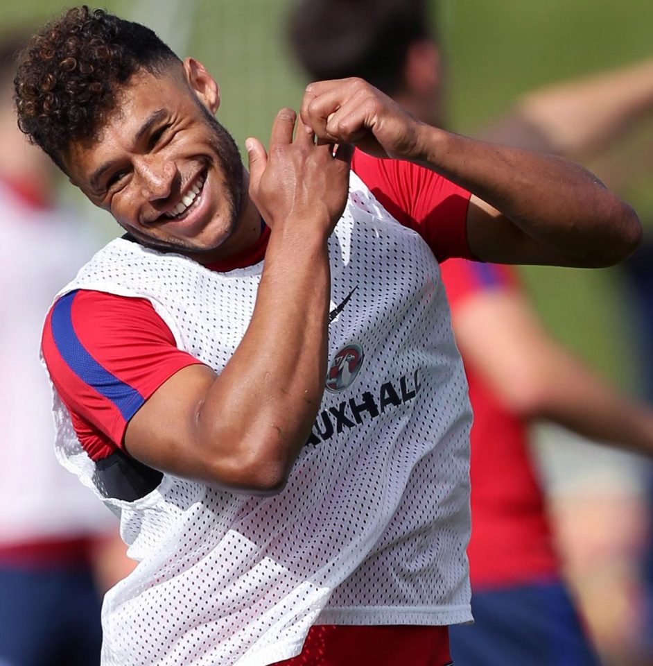 Is the Ox seeking a review? Liverpool hope not as he makes the gesture at the England training camp