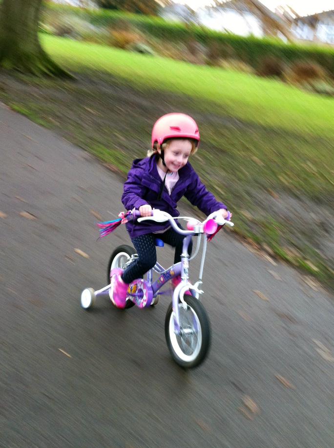  Last year, Tempy  collected   £450 through a mini- triathlon, where she ran, swam and rode her bike with stabilisers