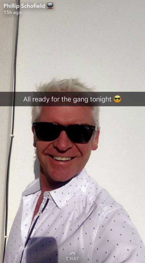  Phillip Schofield has enjoyed a raucous night out with his TV pals