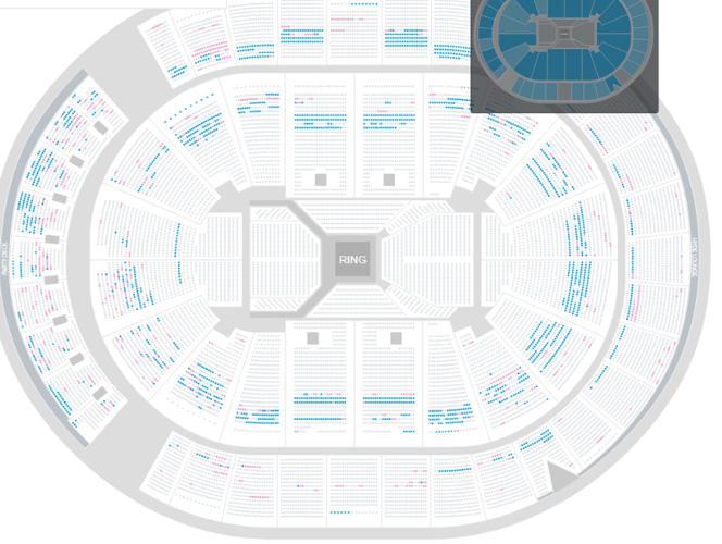 The blue seats denote how many of the verified original-price tickets are available