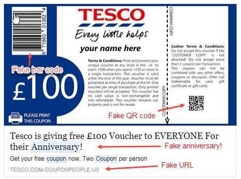  Similar scams have fooled unsuspecting shoppers from Aldi, SPAR, Tesco and Waitrose.