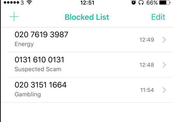  As part of the free trial you can also add your own blocked numbers list