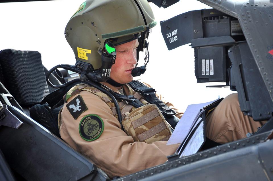  Prince Harry pictured in the cockpit of an Apache helicopter when he was a gunner