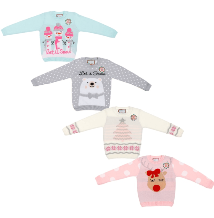 Little girls get to choose between these cute designs in gorgeous snow princess hues of baby blue and pink