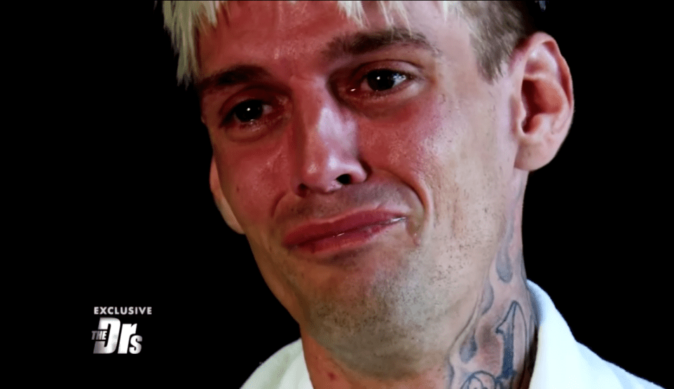  Aaron sobbed during the emotional TV show as he revealed fears he is HIV-positive