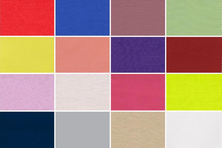  These are the colours Pantone predicts will be popular in Spring 18. Right from top left: Cherry Tomato, Palace Blue, Ash Rose, Nile Green, (next line) Meadowlark, Blooming Dahlia, Ultra Violet, Spiced Apple, (next line) Pink Lavendar, Almost Mauve, Rapture Rose, Lime Punch, (bottom line, classic colours) Sailor Blue, Harbor Mist, Warm Sand and Coconut Milk