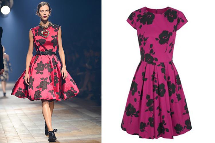  On the left is a dress by Lanvin for Fall 2013. The right dress was on sale in Debenhams