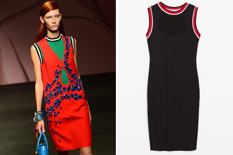  A Prada model rocked this dress during the Spring/Summer 14 show. High street brand Zara quickly offered up one which was had similar detailing, showing sometimes it's the small pieces which are inspiring