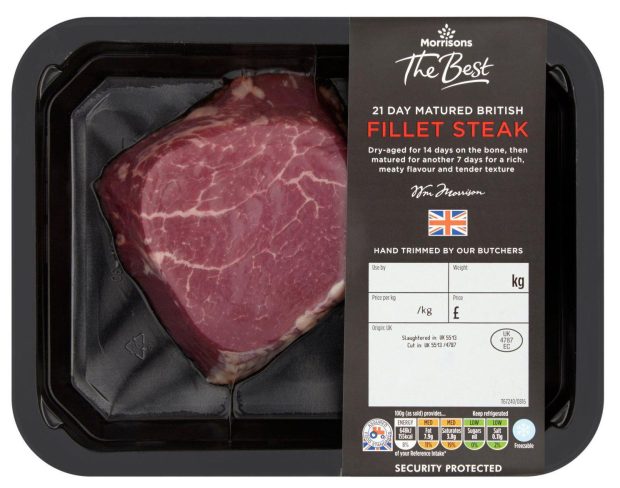 Morrison's 'The Best 21 Day Matured Fillet Steak' has been voted the best in the UK