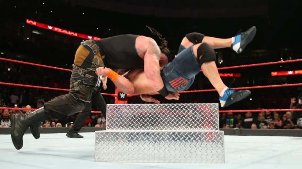  Braun Strowman slams Cena on to the steps