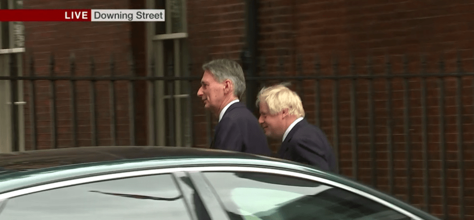  Fellow cabinet ministers Hammond and Boris - who are opposed over Brexit - were forced to show unity ahead of Theresa's main speech tomorrow in Florence