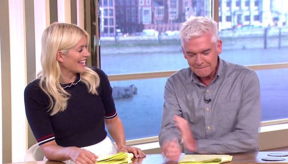  Phillip Schofield was hit in the crotch by the This Morning puppy on today's show