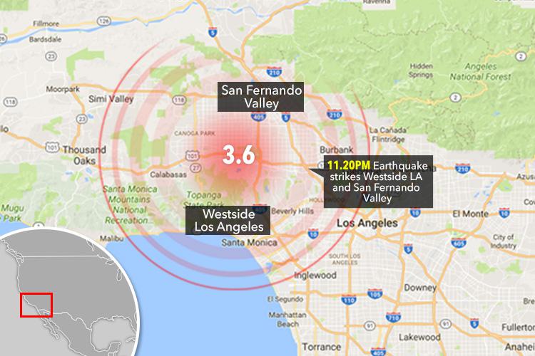  A 3.6-magnitude earthquake hit Los Angeles on Monday night