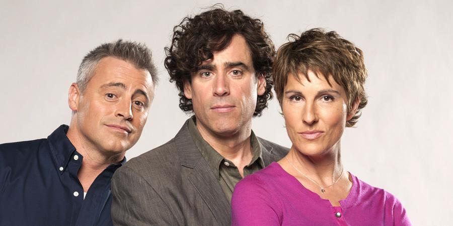  With Matt LeBlanc and Stephen Mangan, her Episodes co-stars