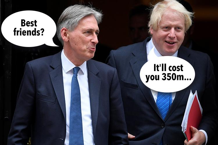  Boris Johnson and Philip Hammond were all smiles coming out of yesterday's cabinet meeting