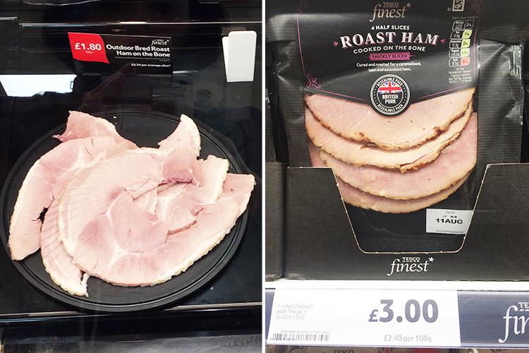  Roast ham on the bone was cheaper over the counter at Tesco