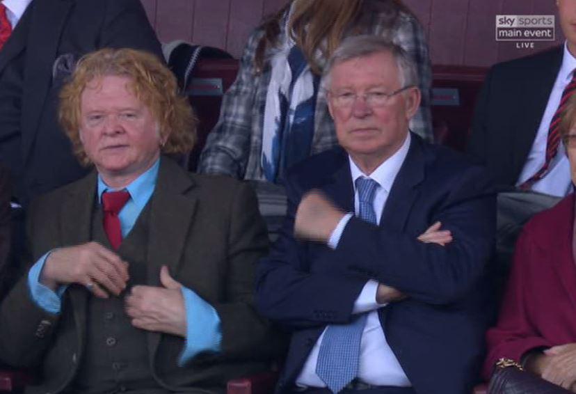 Sir Alex Ferguson and Mick Hucknell were an unlikely partnership in the crowd at Old Trafford