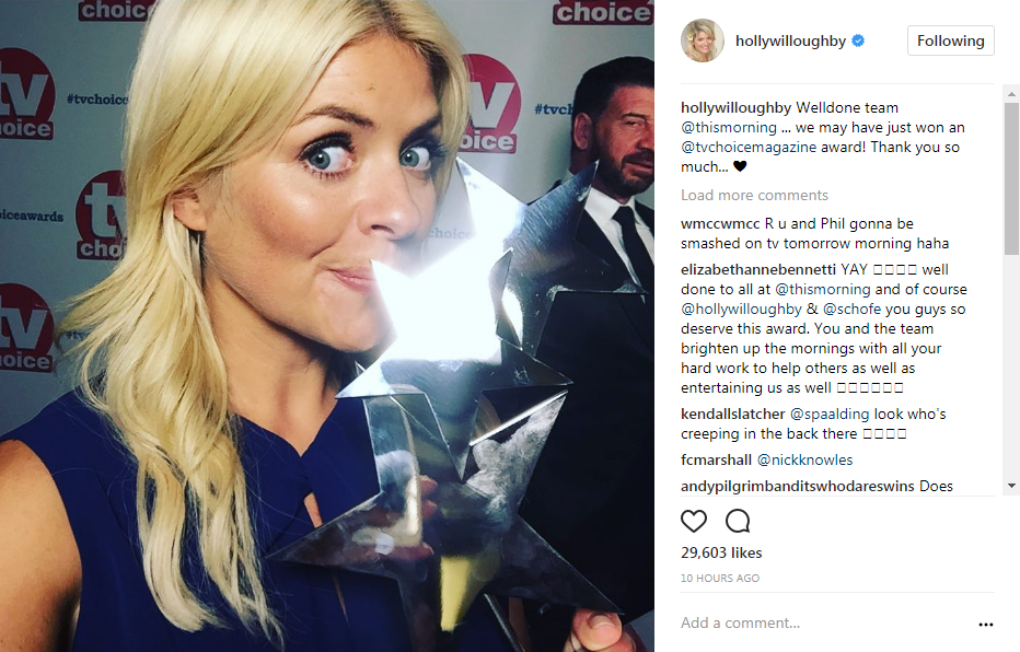  Holly Willoughby shows off This Morning's gong