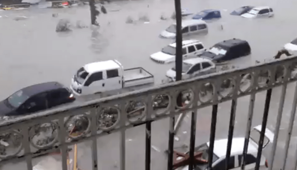 The 185mph winds and rains sparked widespread flooding on St Martin