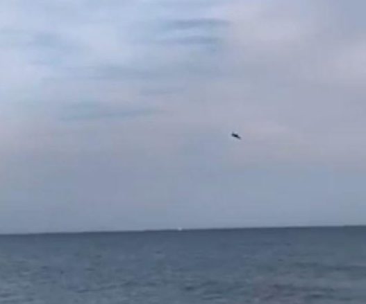  The Typhoon travels dangerously close to the sea during the stunt routine