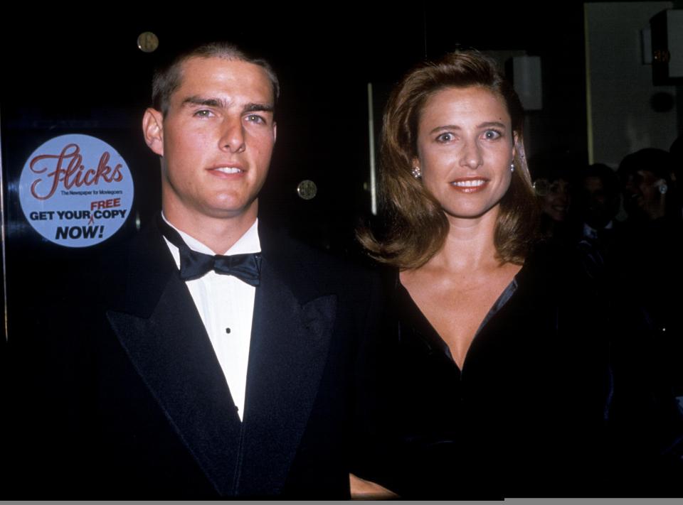 Tom with his first wife Mimi Rogers who he wed in 1987