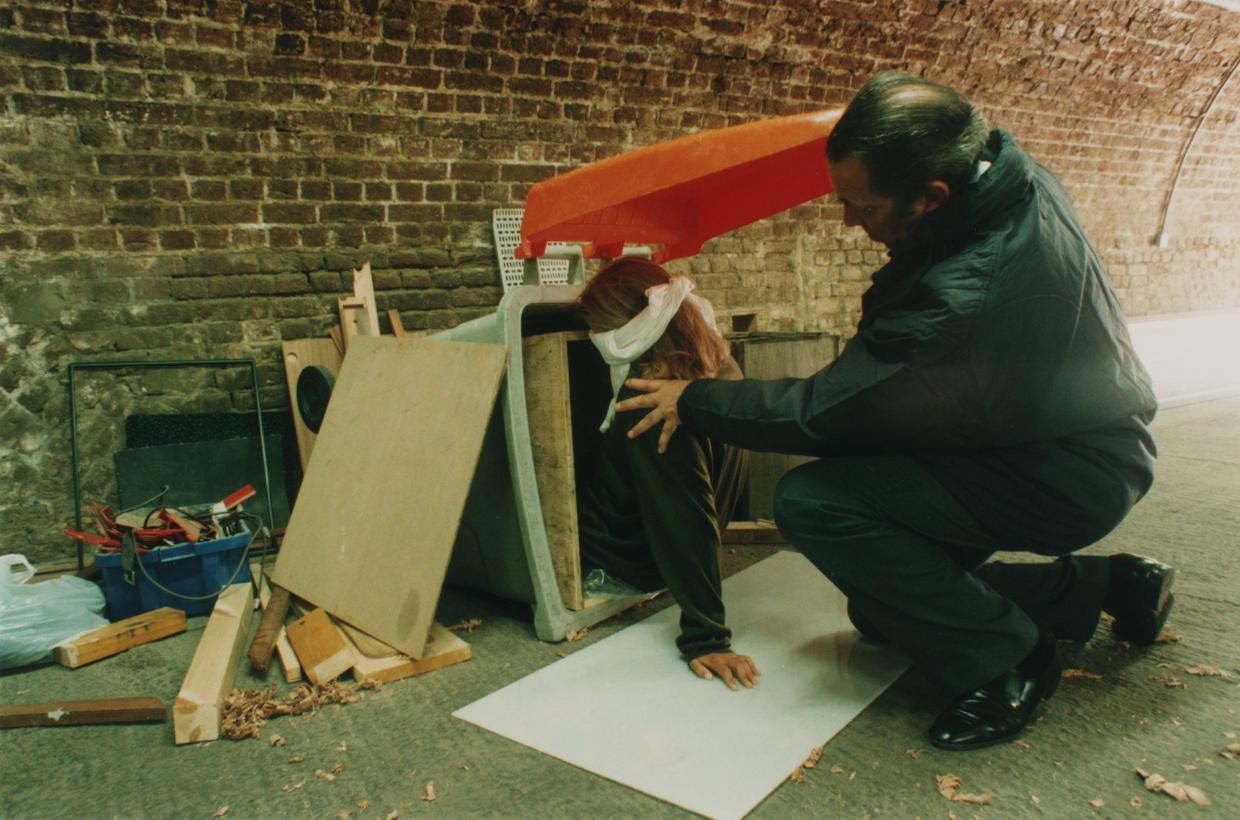 A reconstruction of where Stephanie was kept locked in a coffin-like box for over a week