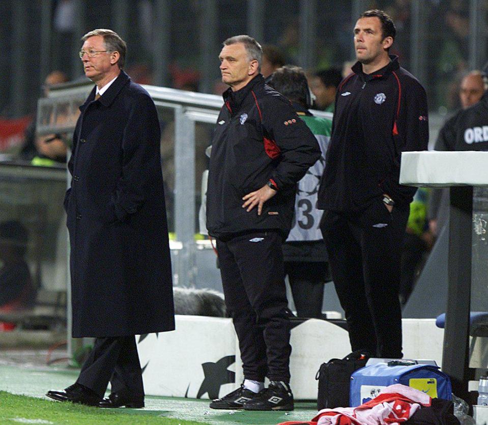  Tony Coton, right, was a goalkeeper coach under Fergie