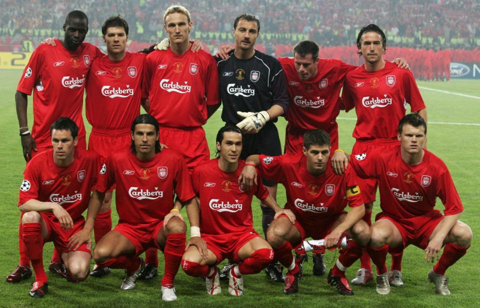  Jamie Carragher and Luis Garcia lifted the Champions League together