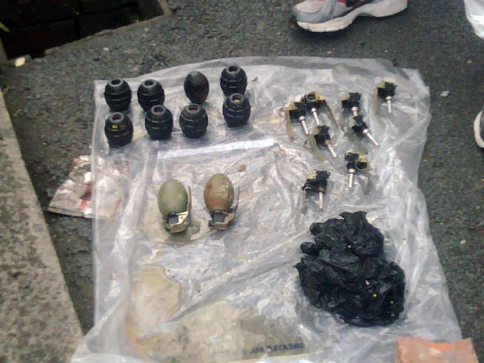  Police released this image of grenades recovered after Cregan's arrest